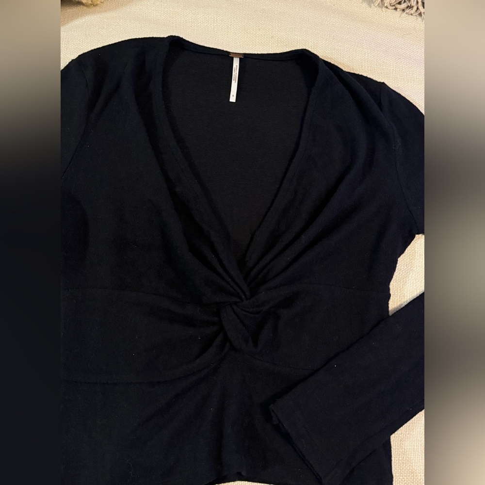 Free People Long Sleeve Twist Front Top